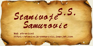 Stanivoje Samurović vizit kartica